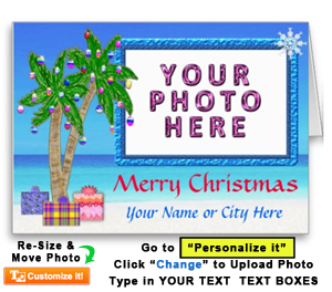 Personalized Tropical Christmas Cards