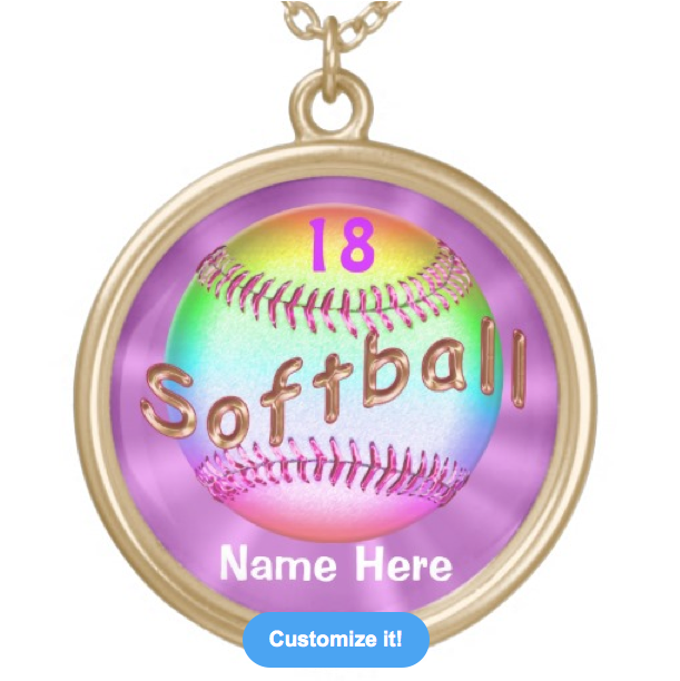 Softball Necklaces with Numbers