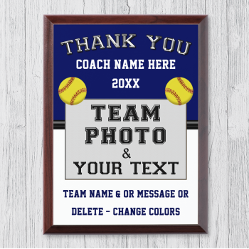 Softball Coach Plaques