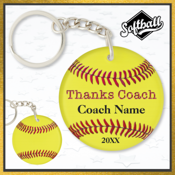 COVER Cheap Personalized Gifts for Softball Coaches Keychain