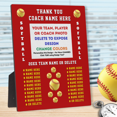 Softball coach plaques